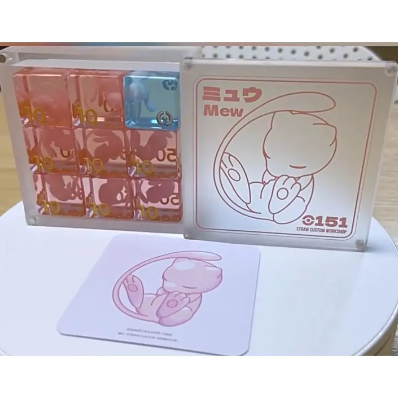 Diy Self Made Cartoon Slumber Mew Damage Counter Mew Cute Damage Counter Dice Tabletop Game Accessories Anime Card Gift Toy