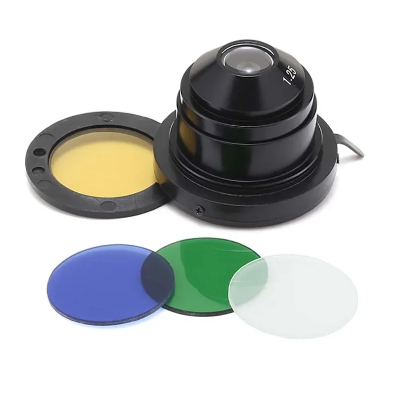 1pcs 32mm Green Blue Yellow Daylight Microscopy Biological Microscope Compound Color Frosted Translucent Filter For Abbe Condens