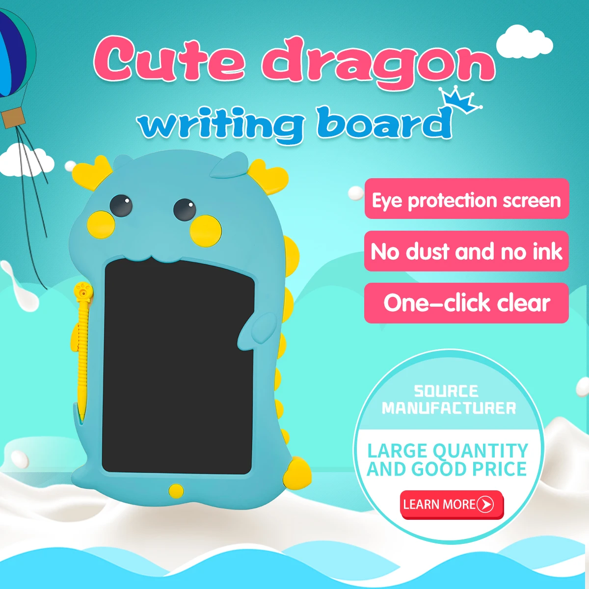 10inch Cartoon LCD Writing Tablet Digit Magic Blackboard Art Painting Tool Kids Toy Brain Game Child's Gift