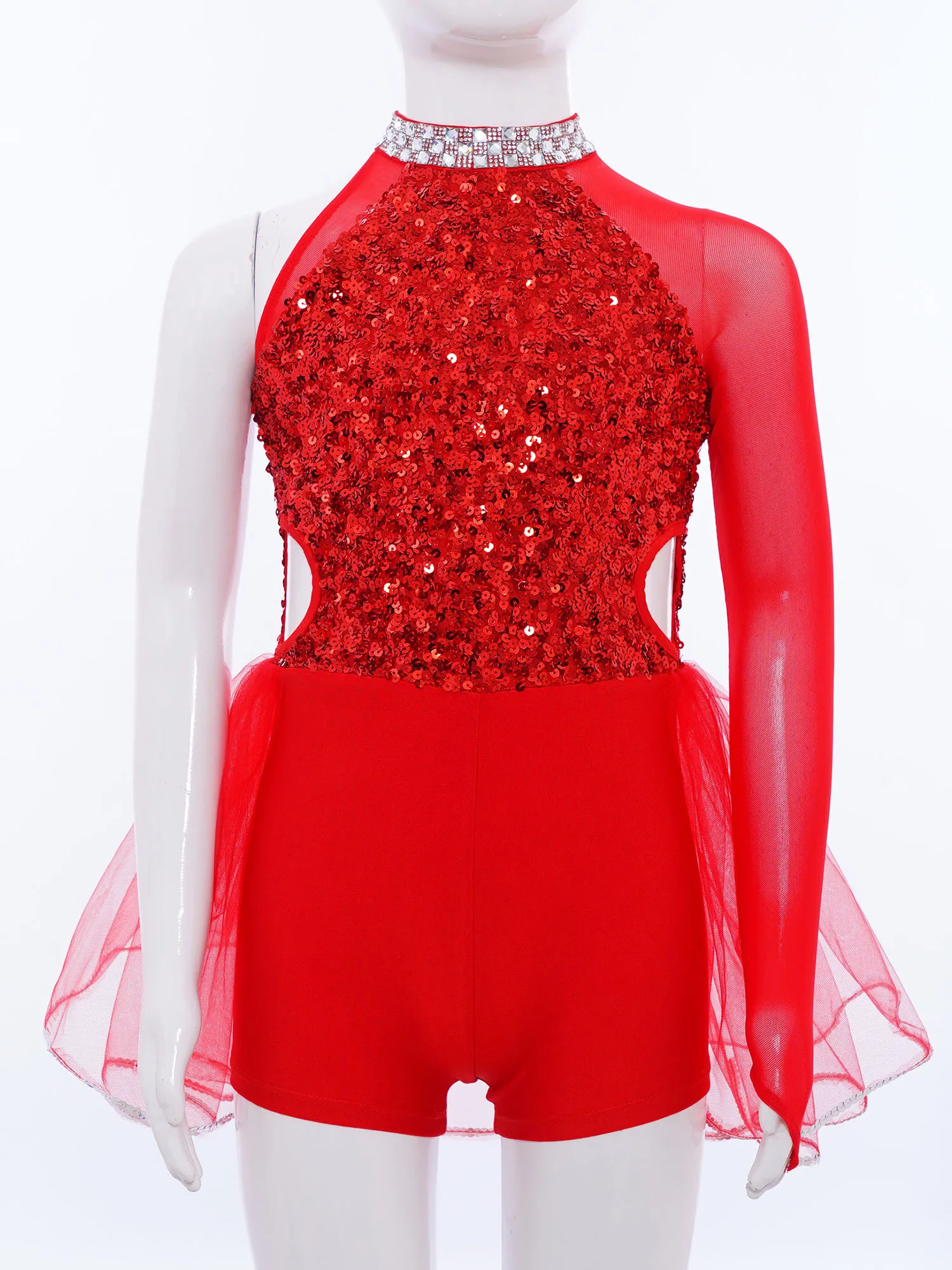 أطفال بنات الجاز الباليه الرقص ثياب لامعة الترتر تول متجنب غير المتكافئة ارتداءها الشكل التزلج الجمباز الرقص بذلة