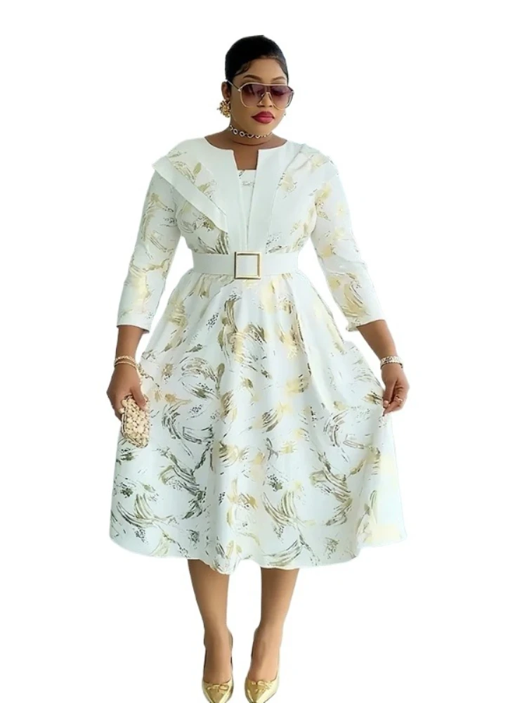 

2025 African Women's Casual Clothes Plus Size Birthday Turkey Summer Dress Luxury Party Wedding Vintage Dress Africains Femme