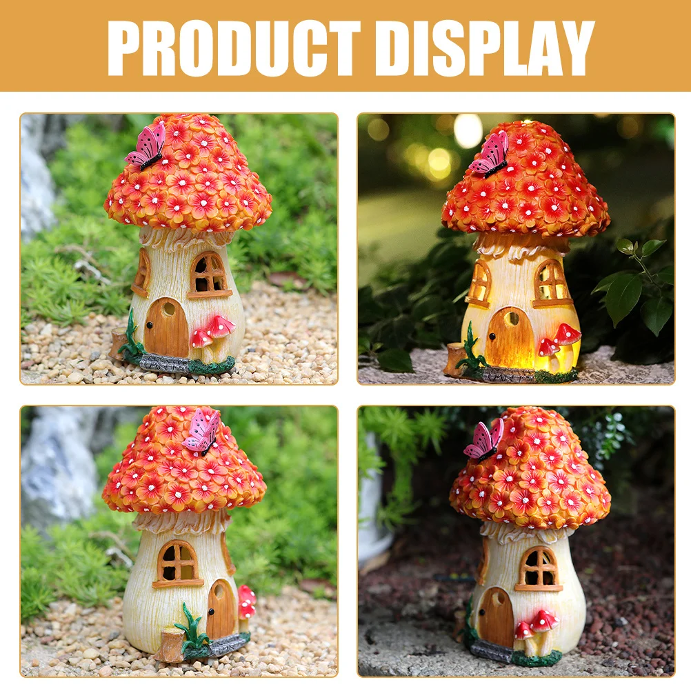 ضوء الفطر الشمسي ديكور خارجي حديقة تمثال الراتنج الحديقة زخرفة لساحة فناء المناظر الطبيعية الإضاءة الفطر