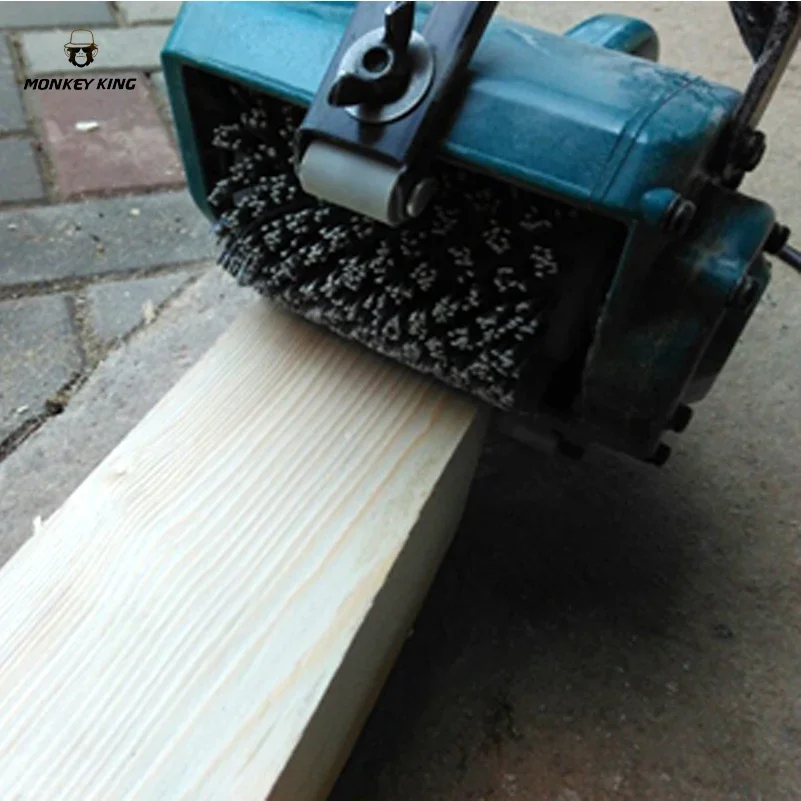 Szczotka nylonowa z włosiem 100x120x13mm do szlifierki tarczowej Makita 9741, do polerowania drewna, mebli, usuwania rdzy i renowacji.