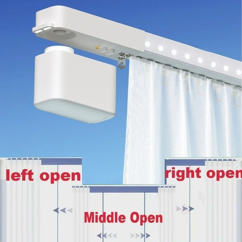 L Type 90 Degree Electric Curtain Rails Rod Cornice Tuya Zigbee wifi Smart Curtain Motor Support Alexa Yandex Alice Google Home