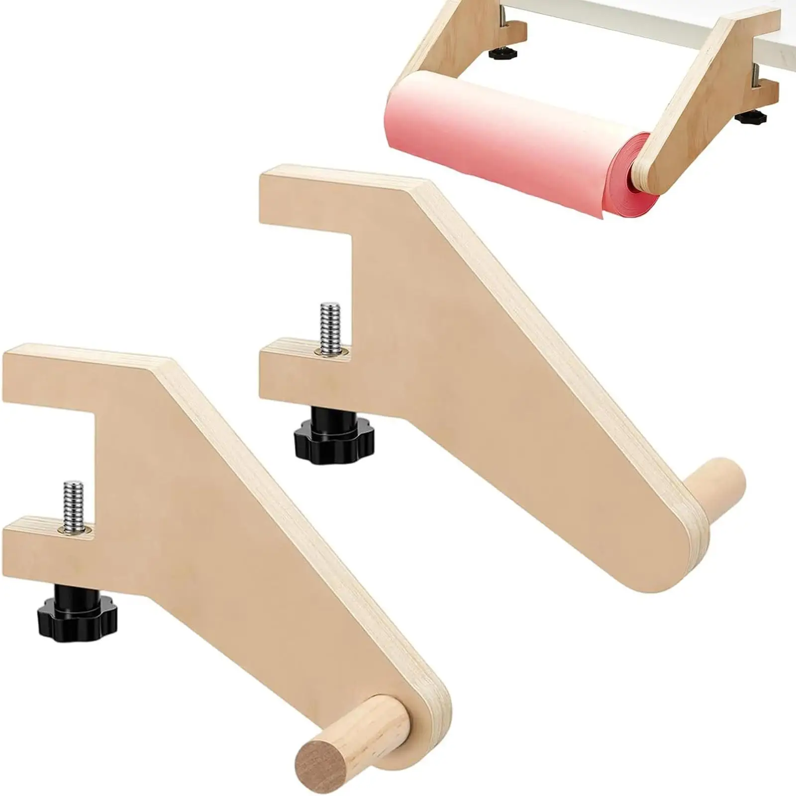 

Регулируемый деревянный держатель для рулонов бумаги с креплением-зажимом, диспенсер для полотенец для кухни, творческих работ, настольного использования, упаковки