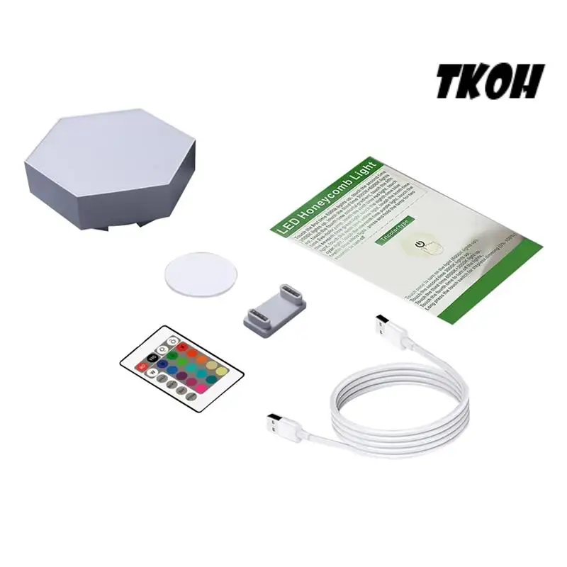 TKOH-Hexagon Touch Sensor RGBW Live-RGB LED Quantum Wall Lighting Modular Colorful Night Lamp
