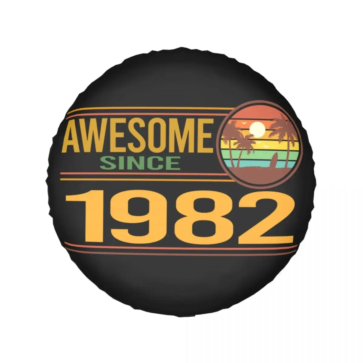 Sunset Awesome Since 1982 Birthday Spare Tire Cover for Jeep 40th Years Old SUV Trailer Car Wheel Protector 14