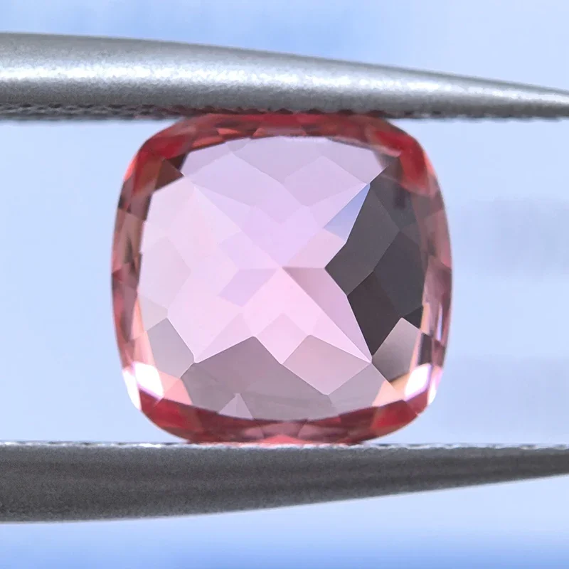 Lab Grown Padparadscha Square Cushion Red Lotus Colour VVS1 Charms Beads Diy Jewelry Making Materials Selectable AGL Certificate