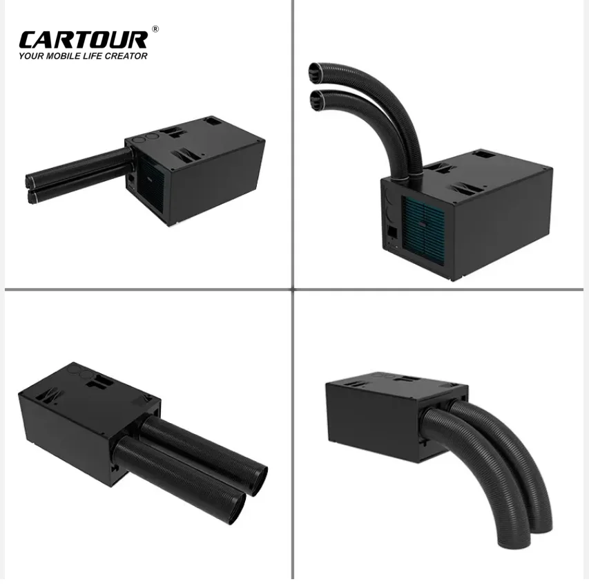 مكيف هواء سيارة صغير محمول 12 فولت/24 فولت حالت جديد للمنزل المتنقل البحري RV تحت مقاعد البدلاء بطابقين 48 فولت مكيفات الهواء بطابقين #5
