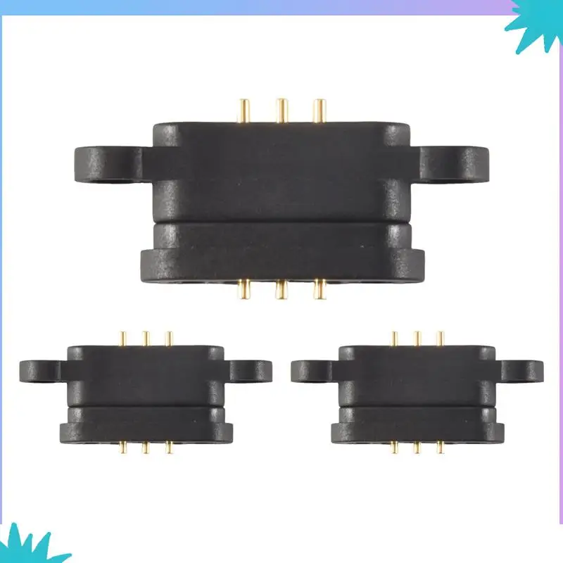 ABZW 15 Pairs الربيع تحميل المغناطيسي بوجو دبوس موصل 3 مواقف المغناطيس الملعب 2.3 مللي متر 3P من خلال ثقوب الذكور الإناث التحقيق