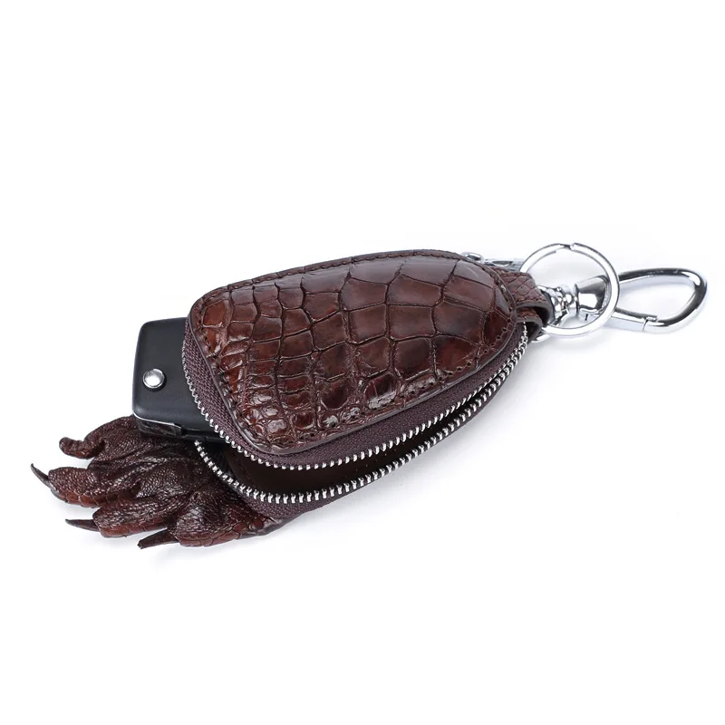 Crocodilo couro chave saco, garra corrente, carteira chave de bloqueio do carro dos homens, negócio Trinkets titular, Pochette