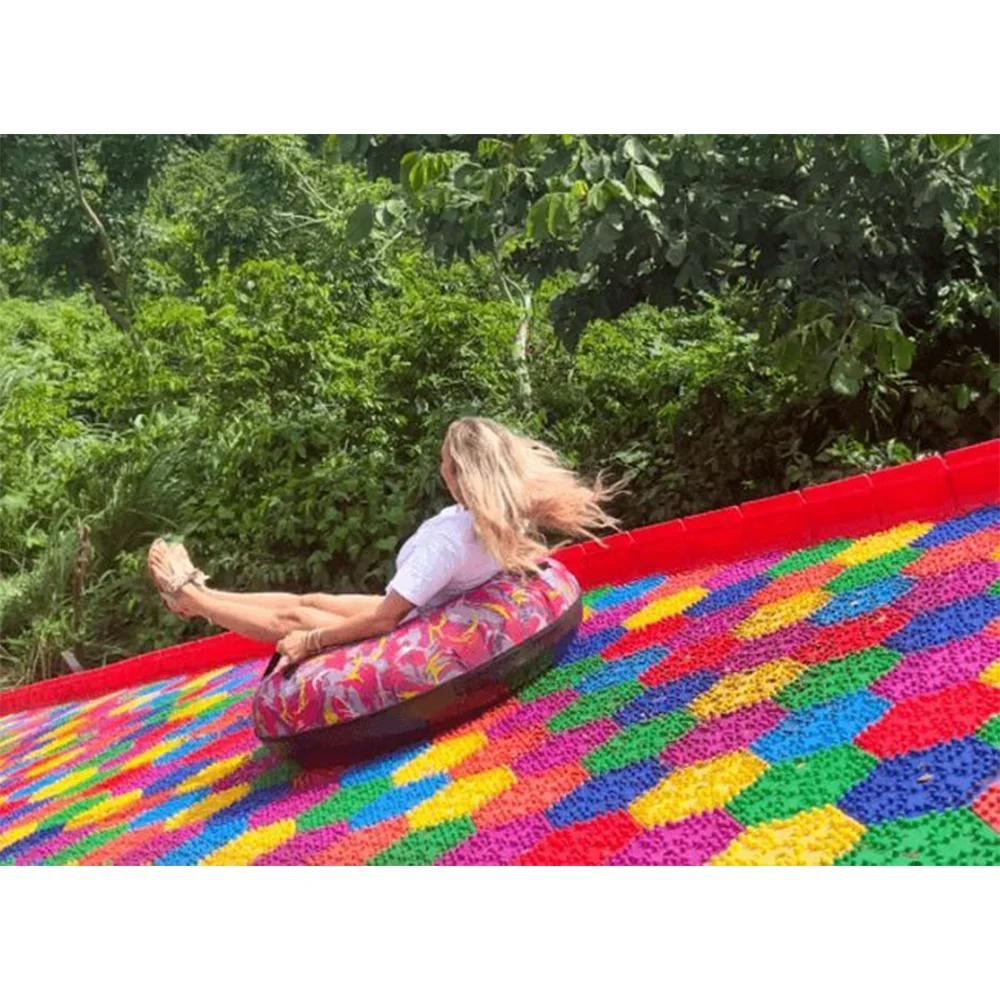 Donut Snow Tube, 45 Inch Inflatable Sled for Winter Fun, Outdoor Snow Tubing, Rainbow Slide Tire Tyre Sledges