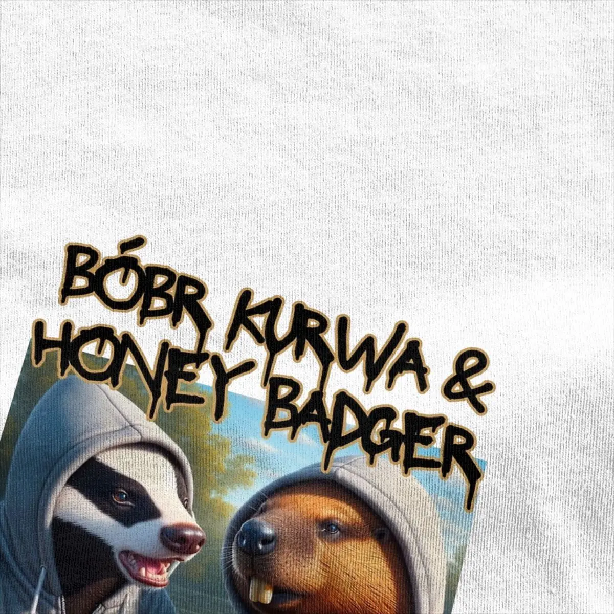 Bobr Kurwa And Honey Badger Don\'t Give T Shirt for Men Women Cotton Funny T-Shirt O Neck Tees Short Sleeve Clothing Classic