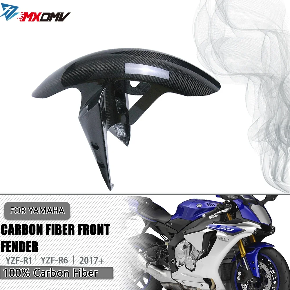 For YAMAHA YZFR1 YZFR6 MT10 FZ10 2017+ Motorcycle Carbon Fiber Mudguard Front Fender Mud Splash Guard Wheel Hugger Cover Fairing