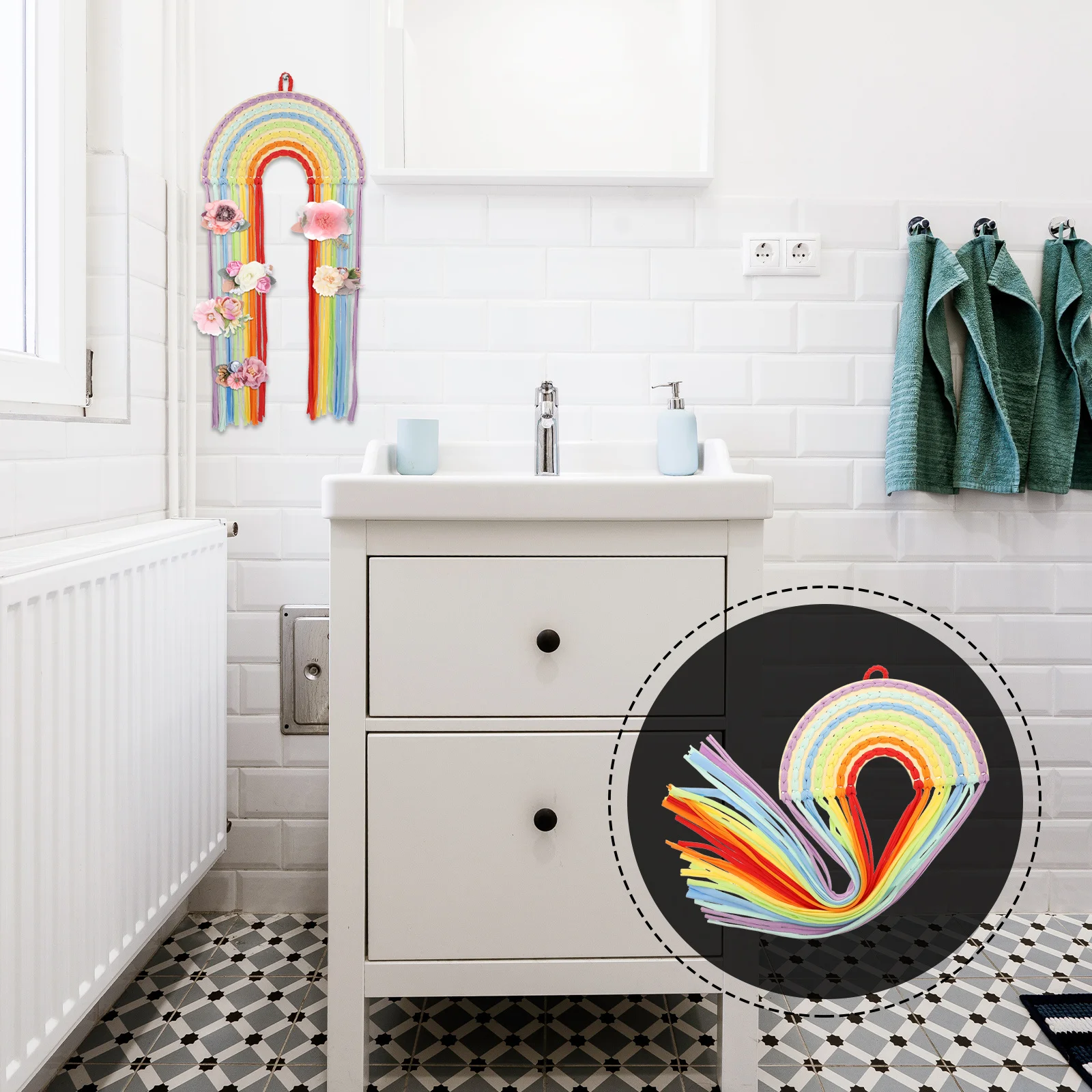 

Delicate Hair Clip Holder Rainbow Colorful Hanging Hair Bow Organizer Wall Storage Decorative Hairpin Hanger for Girls