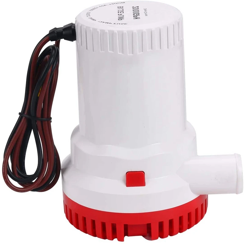 2000GPH 12V Non-Automatic Corrosion-Resistant Anti-Airlock Protection Submersible Marine Boat Bilge Pump Water Pump