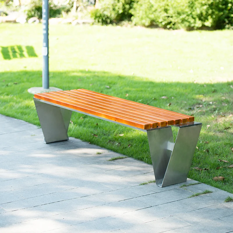 Garden Park Benches Composite Bench Slats for Garden Stainless Steel Outdoor Furniture Modern