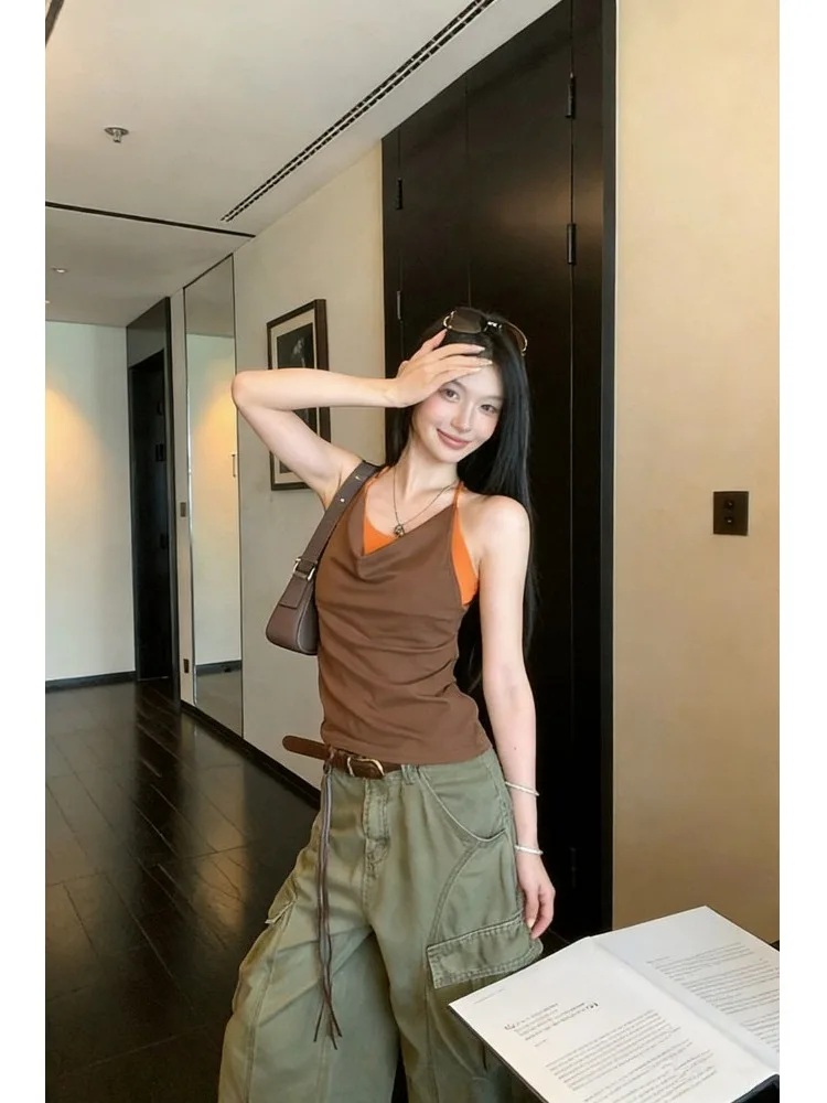 Dopamine Yellow Strapless Crop Top And High Waist Pants Two-Piece Set for Women Slim Fit Summer Casual Design Hot Girl Style