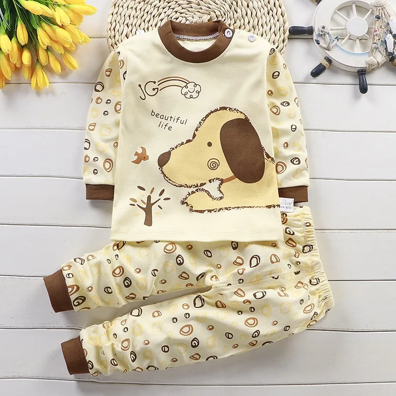 Children's Autumn and Winter Underwear Set, Pure Cotton Autumn Clothes for Children, Baby Home Clothes, Baby Pajamas