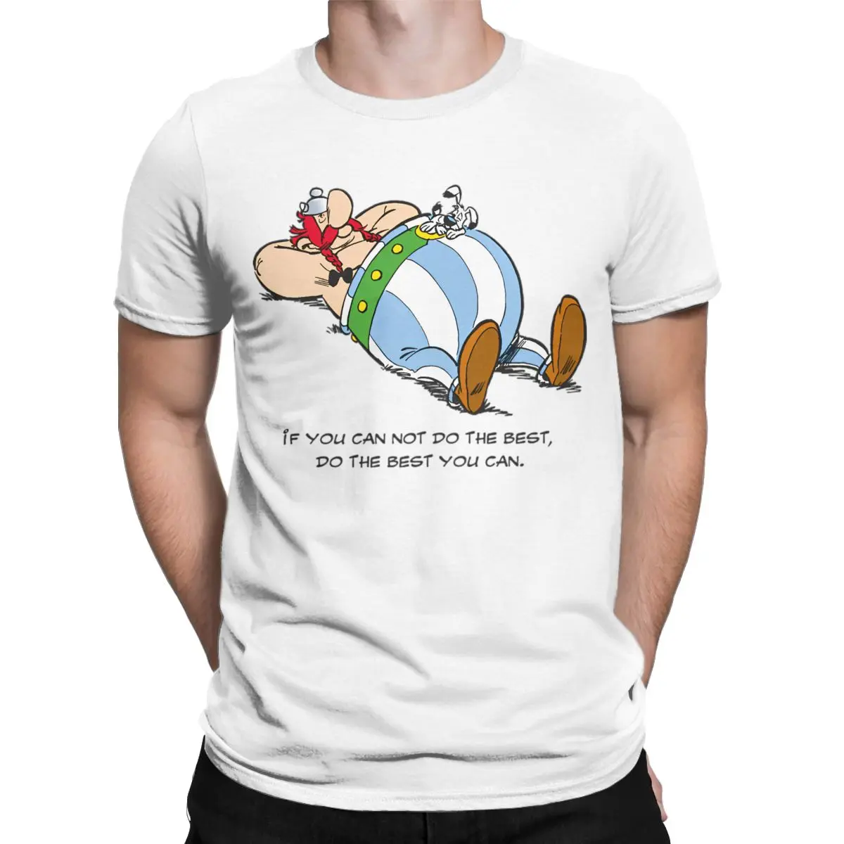 Asterixs And Obelixs Men T Shirts Vintage Tees Short Sleeve Crewneck T-Shirt Cotton Plus Size Tops