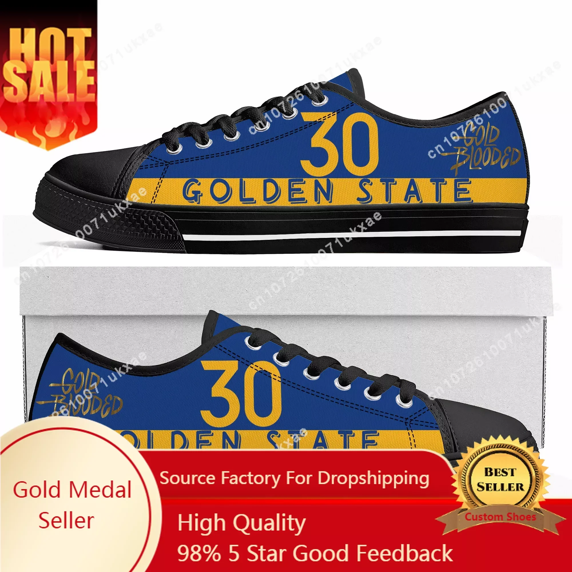 

golden state Number 30 11 23 Gold Blooded Low Top Sneakers Mens Womens Teenager Canvas Sneaker Casual Custom Made Shoes