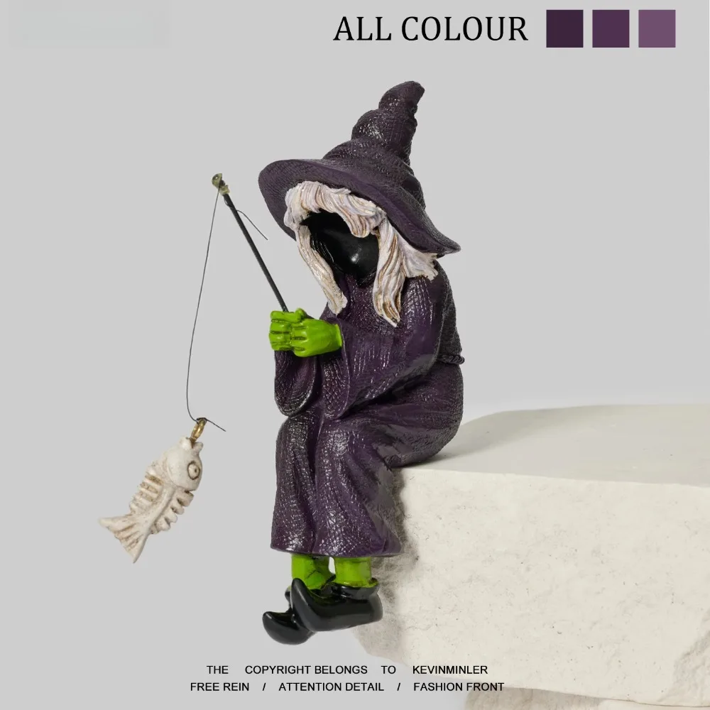 

Скелет Рыбалка Темная Ведьма Рыбалка Креативная Фигурка Украшение Рабочего Стола Забавный Домашний Орнамент Смола Для Коллекции Игрушек Подарок