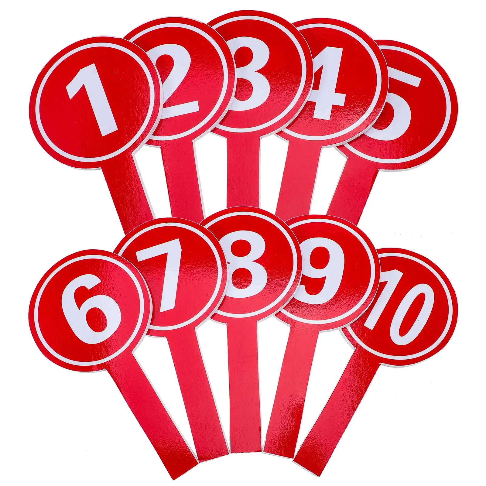 10 Pcs Reusable Handheld Number Plate Score Paddle Voting Board Competition Scoring Tool Handle Scoreboard Whiteboard