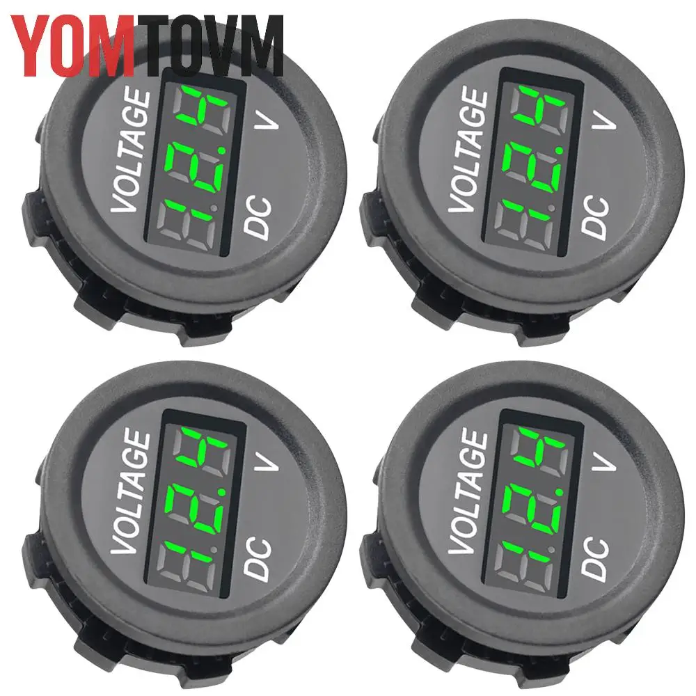 

Зеленый цифровой вольтметр с круглой панелью Автомобильный вольтметр Цифровая круглая панель Вольтметр Детектор Дисплей