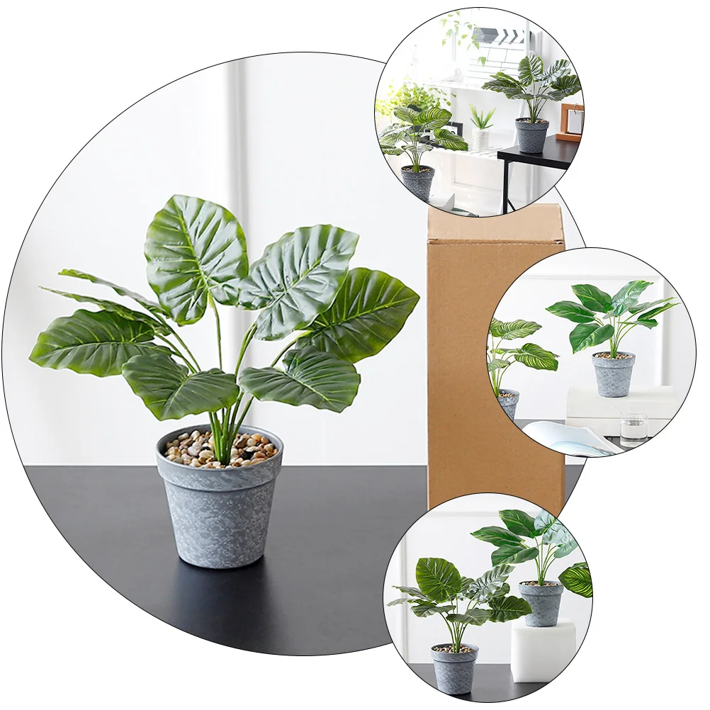 

Artificial Plant Bonsai Lifelike Plastic Green Indoor Desktop nament Faux Potted Simulation Watermelon Office Balcony