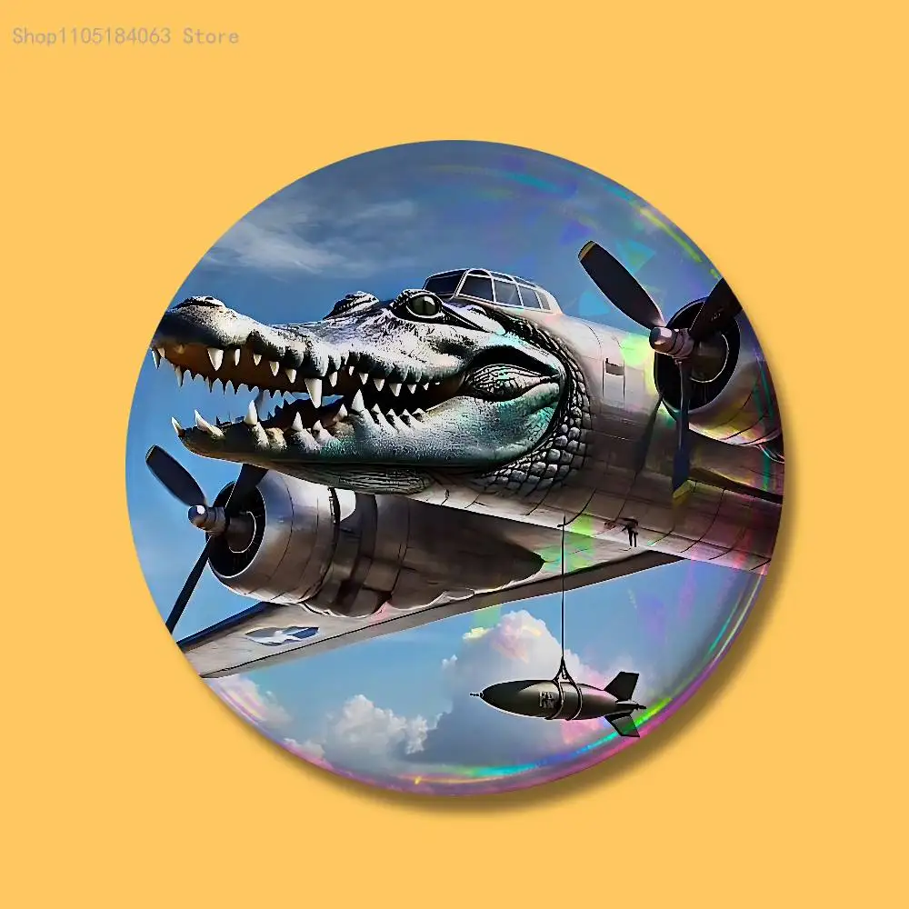 Italian brainrot animal Tralalero Badge 25 32 44 58 75 mm Round Cosplay Pin Bag Decor Fans Collect Friends Gifts Brooch Souvenir