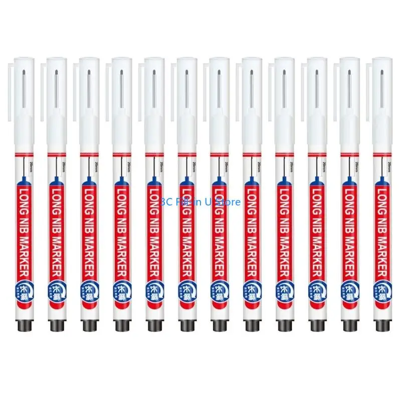 G8TA 12x Multi-purpose Deep Hole Marker Pen Oil-based Tile Marker for Home Decoration