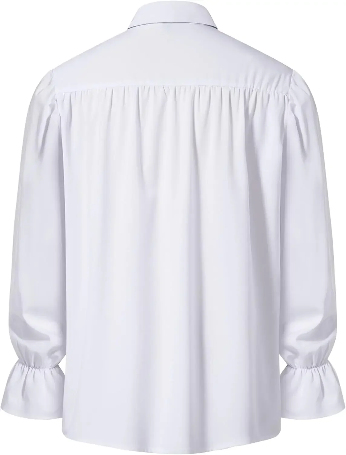 1JEMITOP Mens Pirate Vampire Ruffle Shirt Elastic Cuff Poet Victorian Steampunk Renaissance Medieval Cosplay Costume