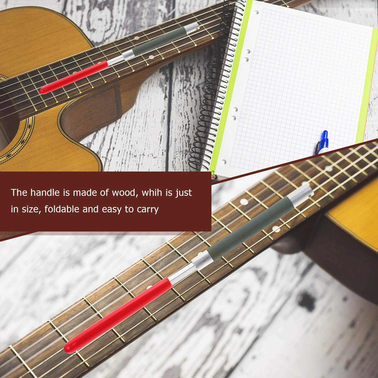 

Professional Guitar Fret File Tool for Repairing Ukulele Acoustic Electric Bass Instruments Durable H Red Metal String