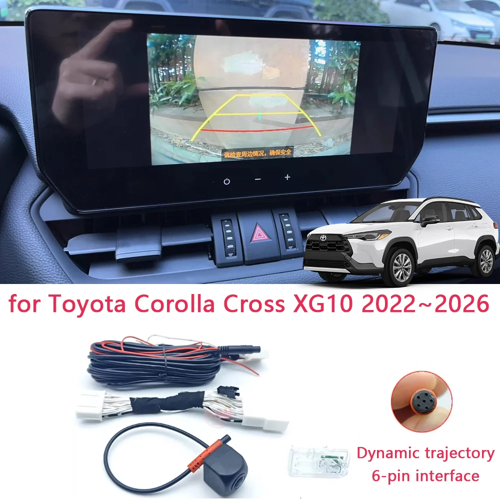 Reverse Rear Camera for Toyota Corolla Cross XG10 2022~2026 Dynamic Traject Compatible Original Screen CAM RCA Adapter Connector