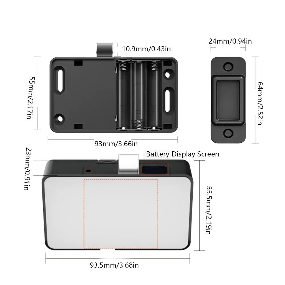 Picture 7: Non Perforated NFC Sensing Drawer Card Lock Card Swiping Invisible Design Cabinet Lock Double Opening Battery Display