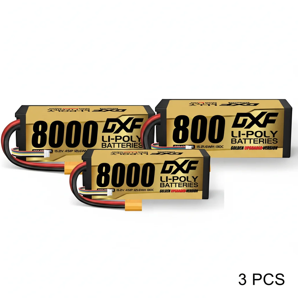 DXF 4S Lipo Batterij 8000mAh 15.2V 130C XT90 Plug Hardcase voor 1/10 Buggy Truggy Offroad Boot Auto Boot Truck RACING Helikopter