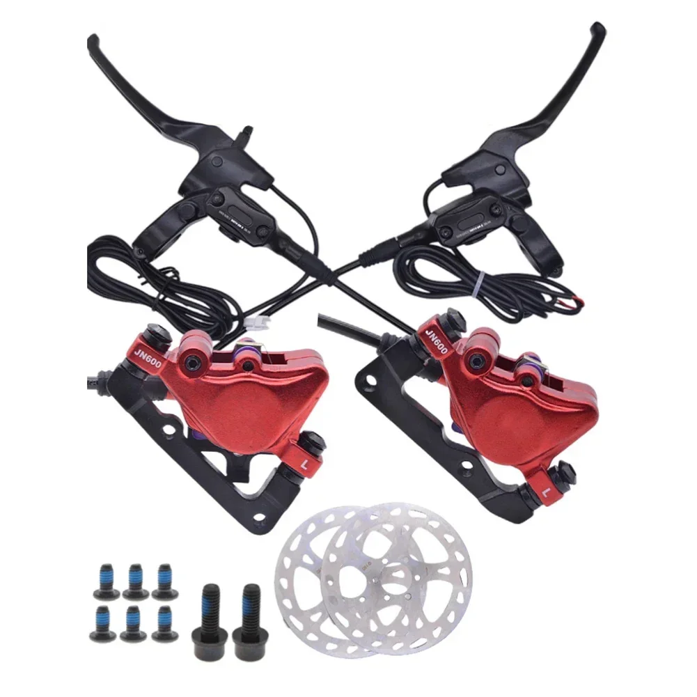 Shift Sensor Powerful Hydraulic Brake System for Electric Bicycles Red Color Suitable for Models with 160mm Discs