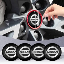 4PCS Car Logo Wheel Center Hub Caps Sticker Decal For Nissan X-Trail T32 T31 Qashqai J11 J10 Tiida Teana Navara Juke Car Styling