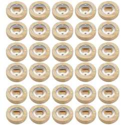 30Pcs Magnet Bottle Opener Wooden Beer Openers Baptism Favor First Communion Souvenirs Magnet Fridge Openers