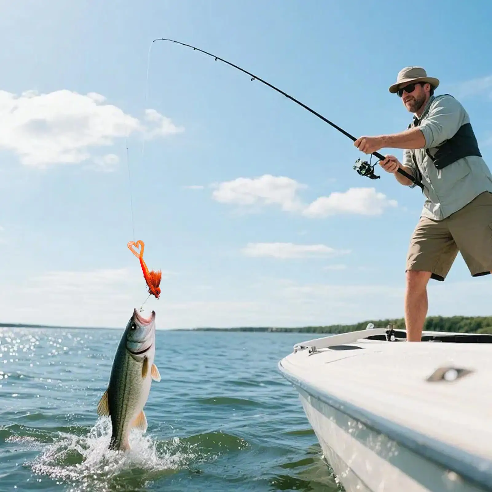 

Приманки для ловли окуня, 22 см, многосоставная рыболовная приманка, 3D дизайн волос в глазах, искусственная приманка, рыболовные снасти для пресной воды, соленой воды