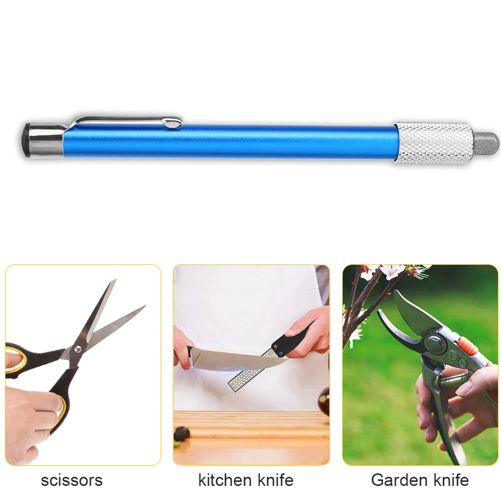 Multifunctional 400 Mesh Fishing Hook File Diamond Pen Shaped Knife Sharpener