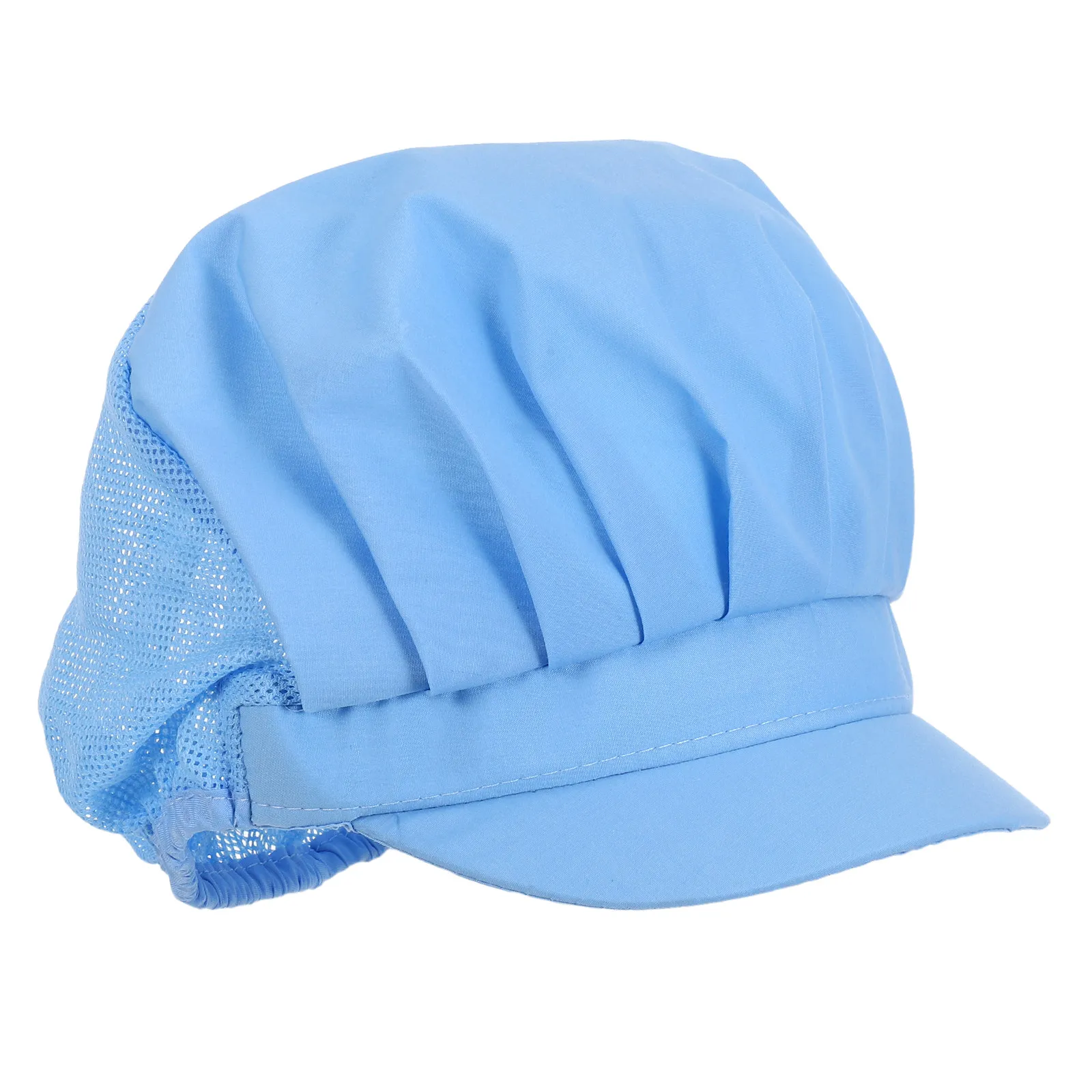 Chef Hat Dust Cap Sky-Blue Clean Working Cap Breathable Mesh Catering Kitchen Uniform Hat Food Service Workshop Restaurant Staff