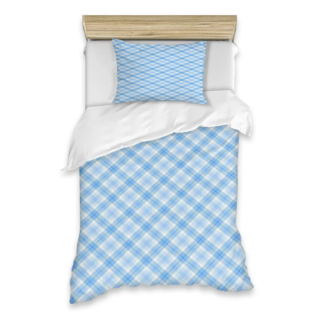 

Blue Plaid Series Bed Sheets Set Comforter Quilt Cover Duvets Single Bedding