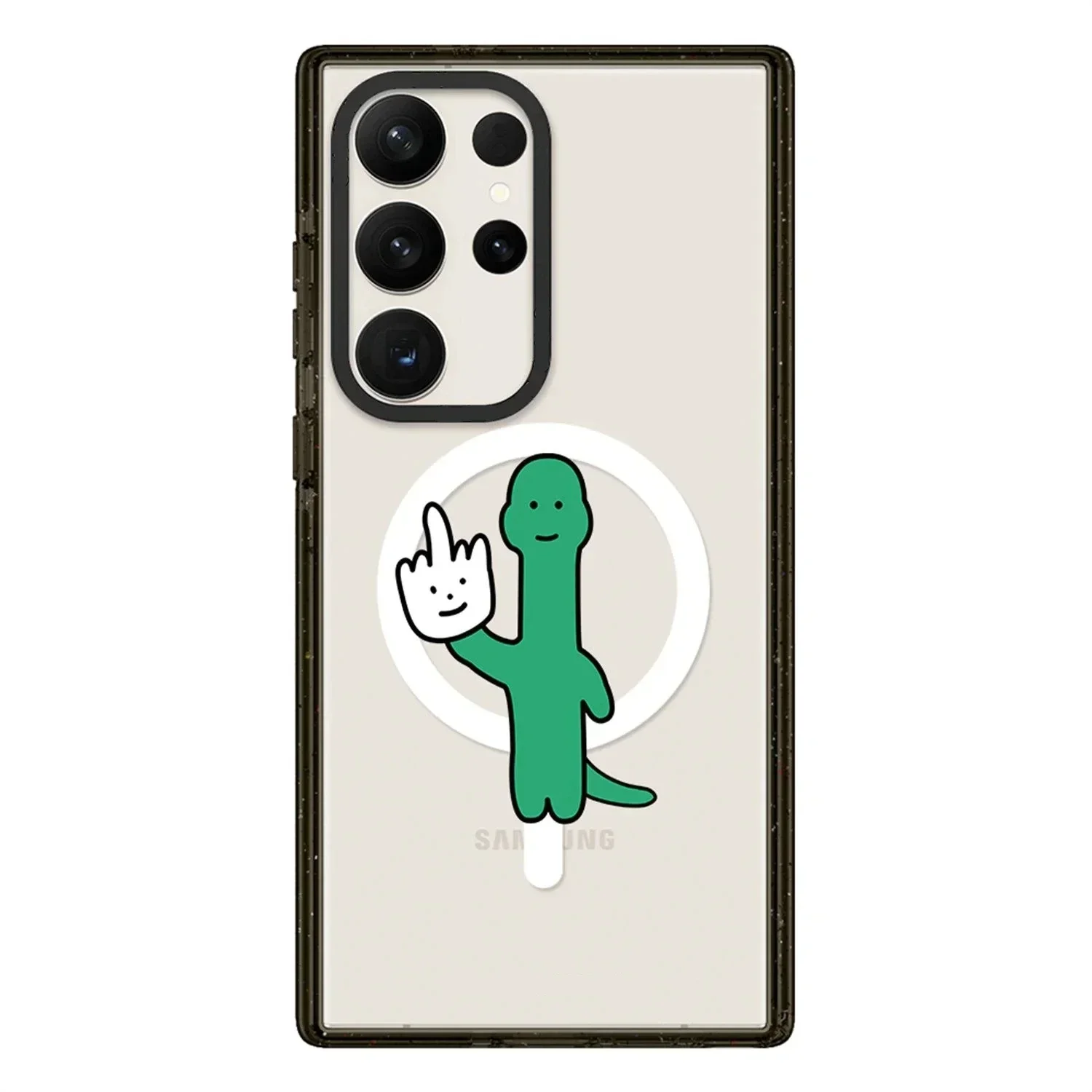 

Dinosaur MagSafe Acrylic Black Border Magnetic Phone Case for Samsung Galaxy S22U S23 Ultra S24 Ultra Cover Protective Shell