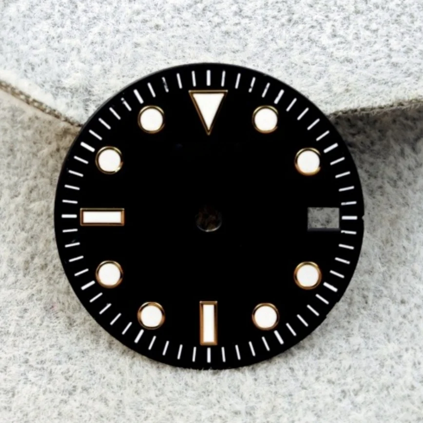 NH34 Dial 28.5mm GMT Dial White Black BGW9 Blue and Green Luminous Fit NH34/NH35/NH36 Movement Watch Accessories