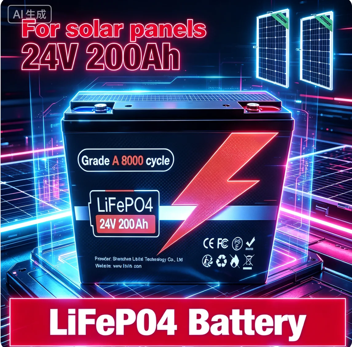 

NEW 24V 200Ah LiFePO4 Battery, Built-in 200A Protection BMS, Great for RV/Camper, Trolling Motors, Solar Off-Grid, Marine/Boat