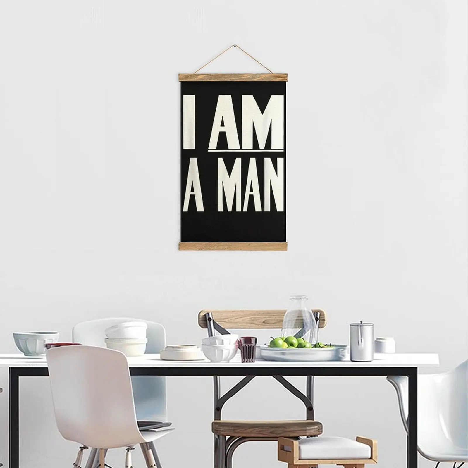 أنا رجل جريئة بيان الكتان معلقة اللوحة الجدة صورة غرفة نوم صورة معلقة الفكاهة الرسم الأبيض تزيين