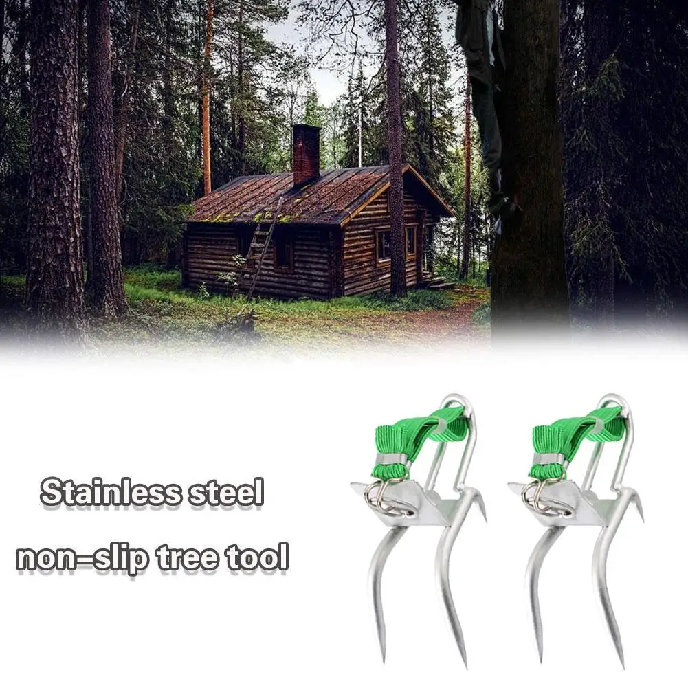 

Tree Climbing Tool Pole Climbing Spikes For Hunting Observation Picking Fruit 304 Steel Climbing Tree Shoes Simple Use H0M6