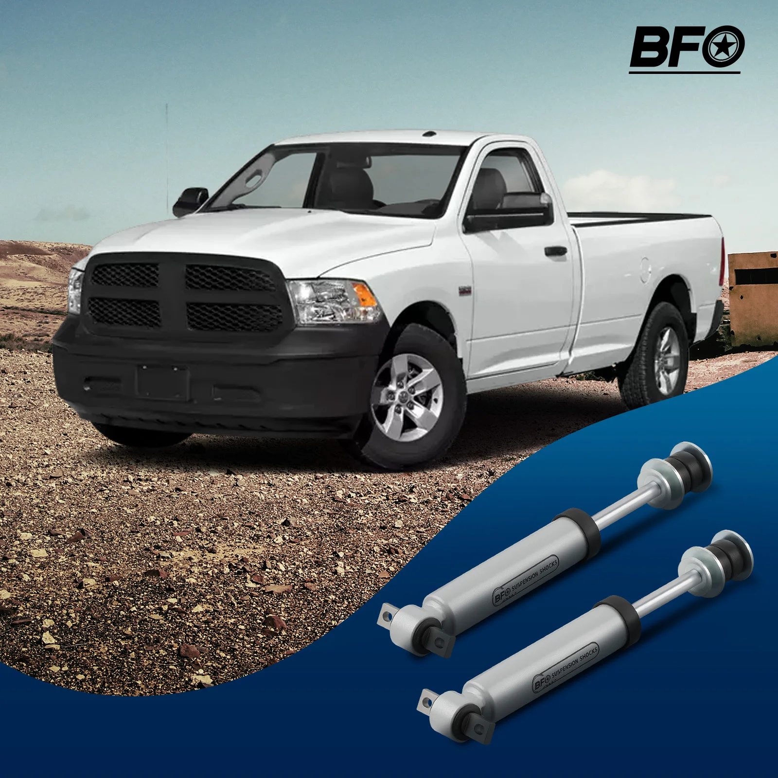 BFO Front Shock Absorbers Kit For Ram 1500 2WD 2010-2018 Lift 0-2