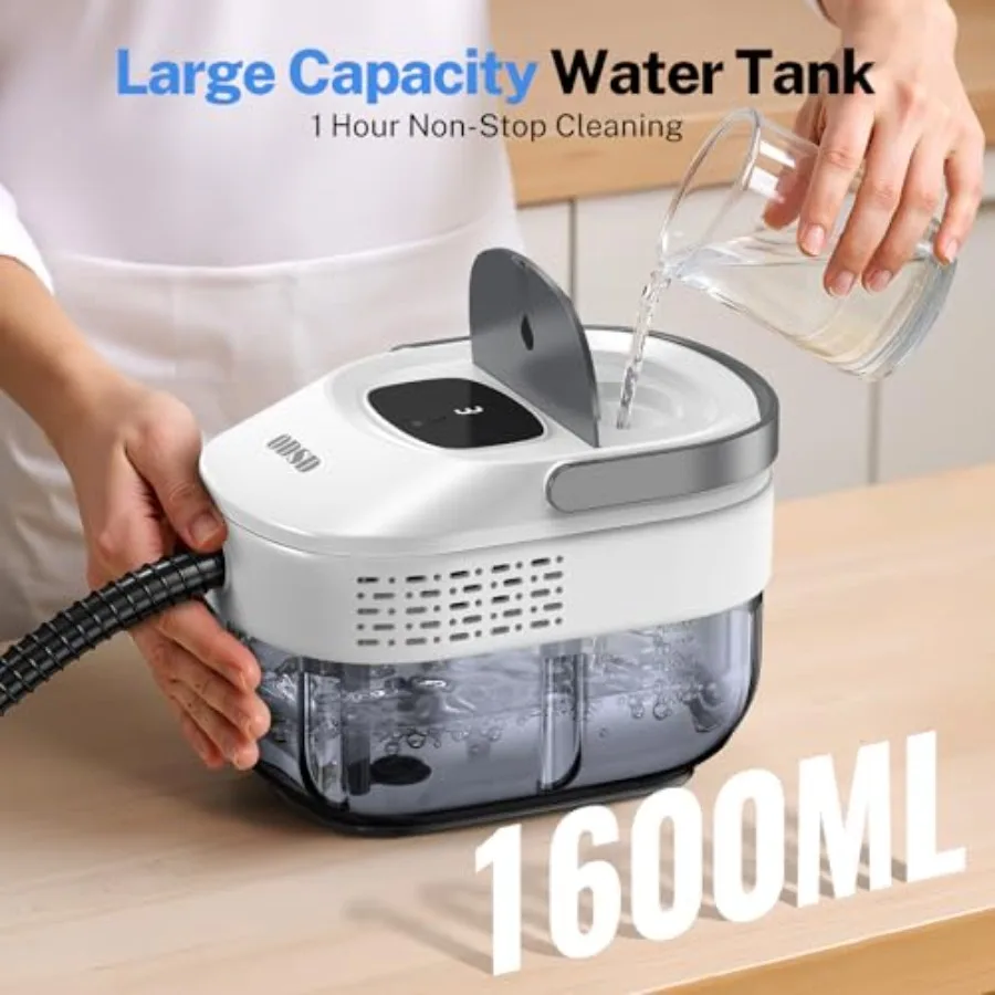 Handheld Steam Cleaner for Home and Car Cleaning with 3-Level Adjustable Steam 15-Second Rapid Heat-Up 1.6L Large Water Tank Id